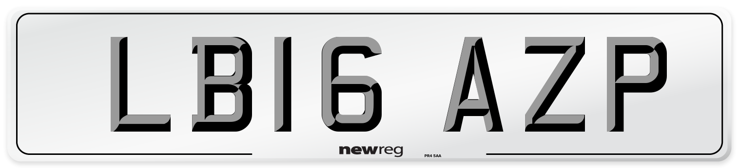 LB16 AZP Number Plate from New Reg